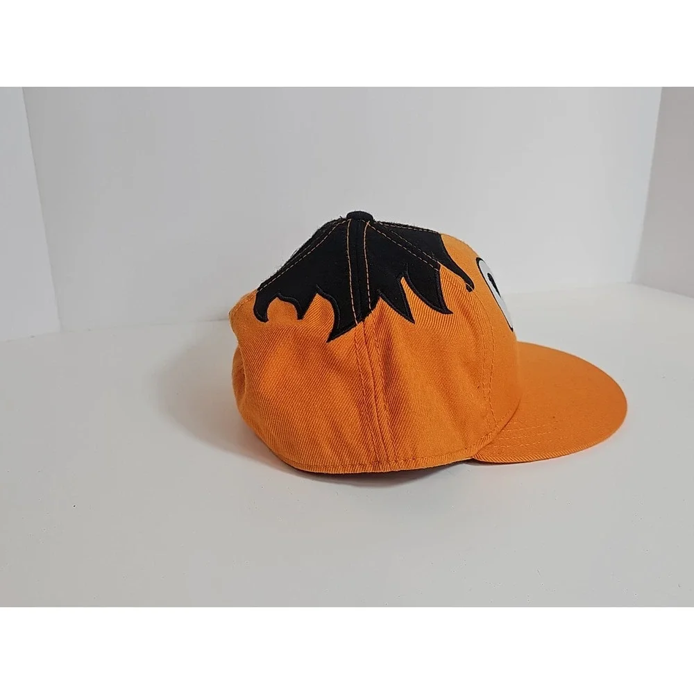 Vintage Sesame Street Ernie Hat Fitted Size 7 1/2 Orange Embroidered Wool Blend